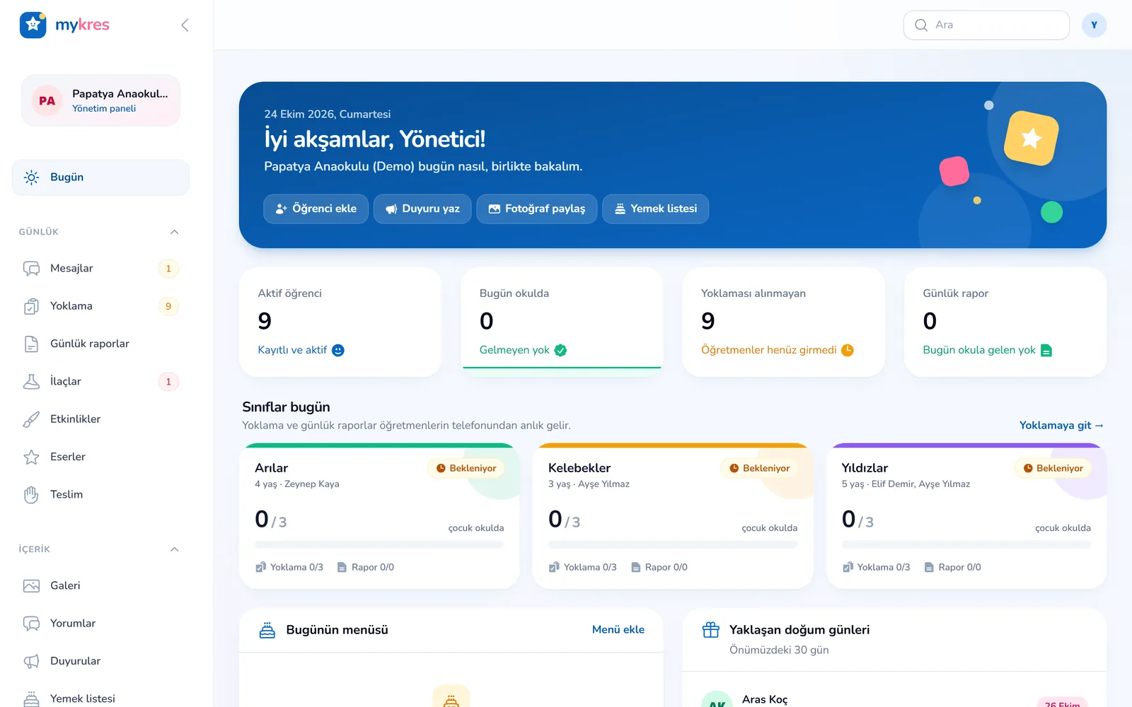 MyKres admin panel