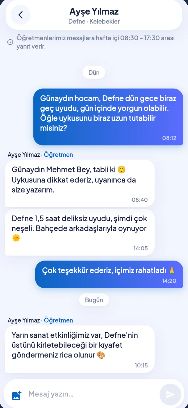 MyKres · Messaging the teacher